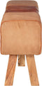 vidaXL - Gymbok - 160 - cm - echt - leer - en - canvas - bruin
