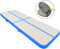 vidaXL - Gymnastiekmat - met - pomp - opblaasbaar - 300x100x15 - cm - PVC - blauw