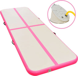 vidaXL - Gymnastiekmat - met - pomp - opblaasbaar - 500x100x10 - cm - PVC - roze