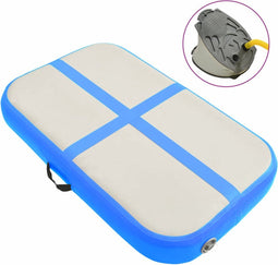 vidaXL Gymnastiekmat met pomp opblaasbaar 60x100x15 cm PVC blauw