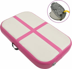 vidaXL Gymnastiekmat met pomp opblaasbaar 60x100x15 cm PVC roze