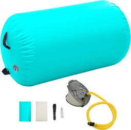 vidaXL - Gymnastiekrol - met - pomp - opblaasbaar - 100x60 - cm - PVC - groen