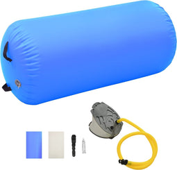 vidaXL - Gymnastiekrol - met - pomp - opblaasbaar - 120x90 - cm - PVC - blauw