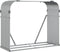 vidaXL - Haardhoutopslag - 120x45x100 - cm - gegalvaniseerd - staal - zilverkleur