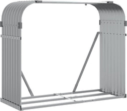 vidaXL - Haardhoutopslag - 120x45x100 - cm - gegalvaniseerd - staal - lichtgrijs