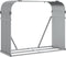 vidaXL - Haardhoutopslag - 120x45x100 - cm - gegalvaniseerd - staal - lichtgrijs