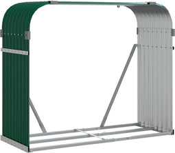 vidaXL - Haardhoutopslag - 120x45x100 - cm - gegalvaniseerd - staal - groen