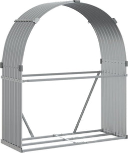 vidaXL - Haardhoutopslag - 120x45x140 - cm - gegalvaniseerd - staal - lichtgrijs