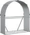 vidaXL - Haardhoutopslag - 120x45x140 - cm - gegalvaniseerd - staal - lichtgrijs