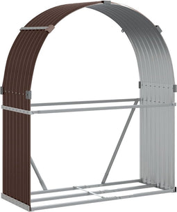 vidaXL - Haardhoutopslag - 120x45x140 - cm - gegalvaniseerd - staal - bruin