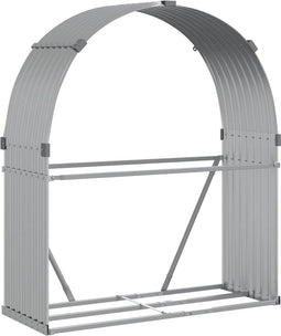 vidaXL - Haardhoutopslag - 120x45x140 - cm - gegalvaniseerd - staal - zilverkleur