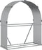 vidaXL - Haardhoutopslag - 120x45x140 - cm - gegalvaniseerd - staal - zilverkleur