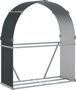 vidaXL - Haardhoutopslag - 120x45x140 - cm - gegalvaniseerd - staal - antraciet