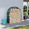 vidaXL - Haardhoutopslag - 120x45x140 - cm - gegalvaniseerd - staal - groen