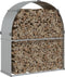 vidaXL - Haardhoutopslag - 120x45x140 - cm - gegalvaniseerd - staal - zilverkleur