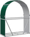 vidaXL - Haardhoutopslag - 120x45x140 - cm - gegalvaniseerd - staal - groen