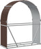 vidaXL - Haardhoutopslag - 120x45x140 - cm - gegalvaniseerd - staal - bruin