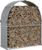 vidaXL - Haardhoutopslag - 120x45x140 - cm - gegalvaniseerd - staal - lichtgrijs