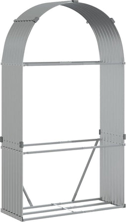 vidaXL - Haardhoutopslag - 120x45x210 - cm - gegalvaniseerd - staal - zilverkleur
