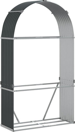 vidaXL - Haardhoutopslag - 120x45x210 - cm - gegalvaniseerd - staal - antraciet