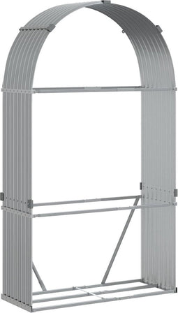 vidaXL - Haardhoutopslag - 120x45x210 - cm - gegalvaniseerd - staal - lichtgrijs