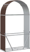 vidaXL - Haardhoutopslag - 120x45x210 - cm - gegalvaniseerd - staal - bruin