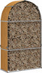 vidaXL - Haardhoutopslag - 120x45x210 - cm - gegalvaniseerd - staal - lichtbruin