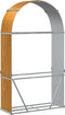 vidaXL - Haardhoutopslag - 120x45x210 - cm - gegalvaniseerd - staal - lichtbruin