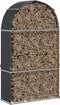 vidaXL - Haardhoutopslag - 120x45x210 - cm - gegalvaniseerd - staal - antraciet