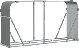 vidaXL - Haardhoutopslag - 180x45x100 - cm - gegalvaniseerd - staal - lichtgrijs