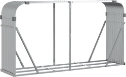 vidaXL - Haardhoutopslag - 180x45x100 - cm - gegalvaniseerd - staal - zilverkleur