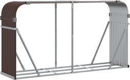 vidaXL - Haardhoutopslag - 180x45x100 - cm - gegalvaniseerd - staal - bruin