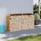 vidaXL - Haardhoutopslag - 180x45x100 - cm - gegalvaniseerd - staal - lichtbruin