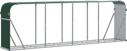 vidaXL - Haardhoutopslag - 300x45x100 - cm - gegalvaniseerd - staal - groen