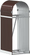 vidaXL - Haardhoutopslag - 40x45x100 - cm - gegalvaniseerd - staal - bruin