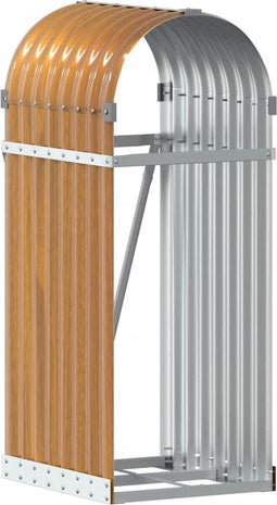vidaXL - Haardhoutopslag - 40x45x100 - cm - gegalvaniseerd - staal - lichtbruin