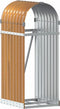 vidaXL - Haardhoutopslag - 40x45x100 - cm - gegalvaniseerd - staal - lichtbruin