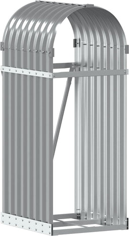 vidaXL - Haardhoutopslag - 40x45x100 - cm - gegalvaniseerd - staal - lichtgrijs
