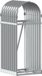 vidaXL - Haardhoutopslag - 40x45x100 - cm - gegalvaniseerd - staal - lichtgrijs