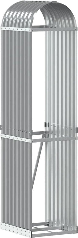vidaXL - Haardhoutopslag - 40x45x170 - cm - gegalvaniseerd - staal - lichtgrijs