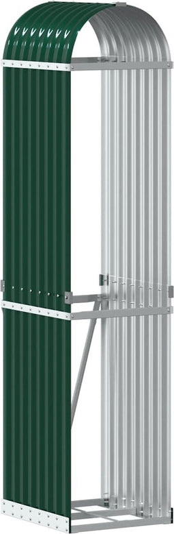 vidaXL - Haardhoutopslag - 40x45x170 - cm - gegalvaniseerd - staal - groen