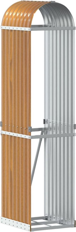 vidaXL - Haardhoutopslag - 40x45x170 - cm - gegalvaniseerd - staal - lichtbruin