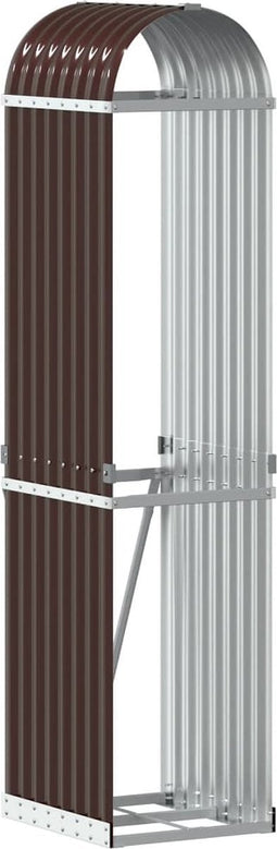 vidaXL - Haardhoutopslag - 40x45x170 - cm - gegalvaniseerd - staal - bruin