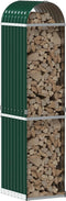 vidaXL - Haardhoutopslag - 40x45x170 - cm - gegalvaniseerd - staal - groen