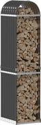 vidaXL - Haardhoutopslag - 40x45x170 - cm - gegalvaniseerd - staal - antraciet