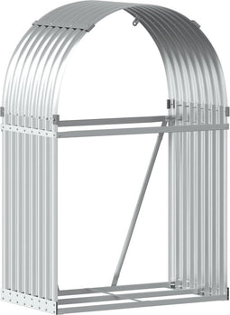 vidaXL - Haardhoutopslag - 80x45x120 - cm - gegalvaniseerd - staal - zilverkleurig