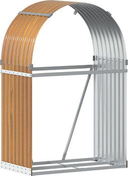 vidaXL - Haardhoutopslag - 80x45x120 - cm - gegalvaniseerd - staal - lichtbruin
