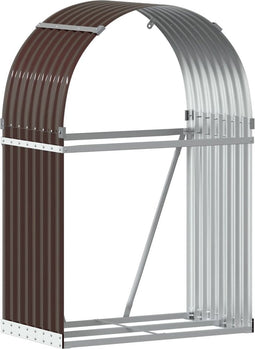 vidaXL - Haardhoutopslag - 80x45x120 - cm - gegalvaniseerd - staal - bruin