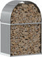vidaXL - Haardhoutopslag - 80x45x120 - cm - gegalvaniseerd - staal - lichtgrijs