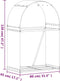 vidaXL - Haardhoutopslag - 80x45x120 - cm - gegalvaniseerd - staal - lichtbruin